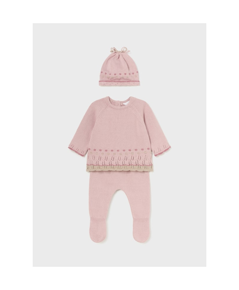 Conjunto 3 piezas tricot recién nacida sugar-Mayoral