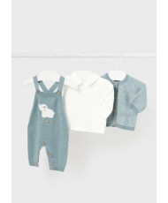 Conjunto peto 3 piezas tricot recién nacido Iceberg Vogoré-Mayoral