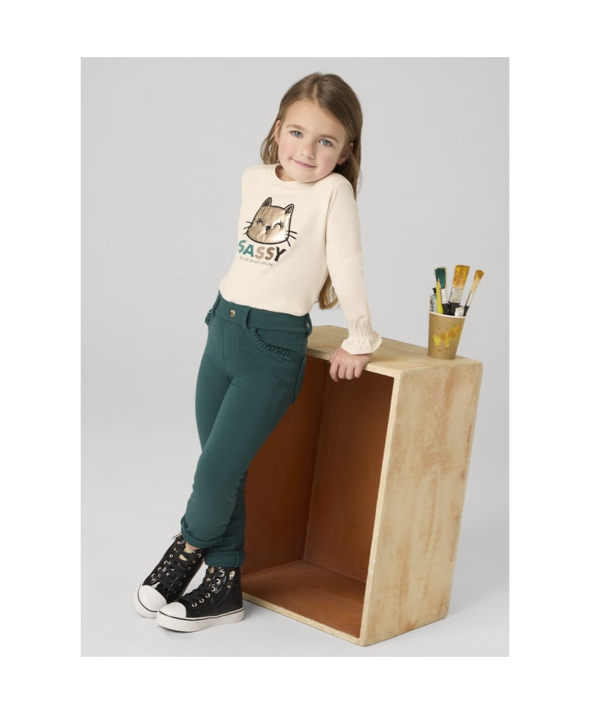 Pantalón básico niña botella-Mayoral Pantalón básico niña botella-Mayoral