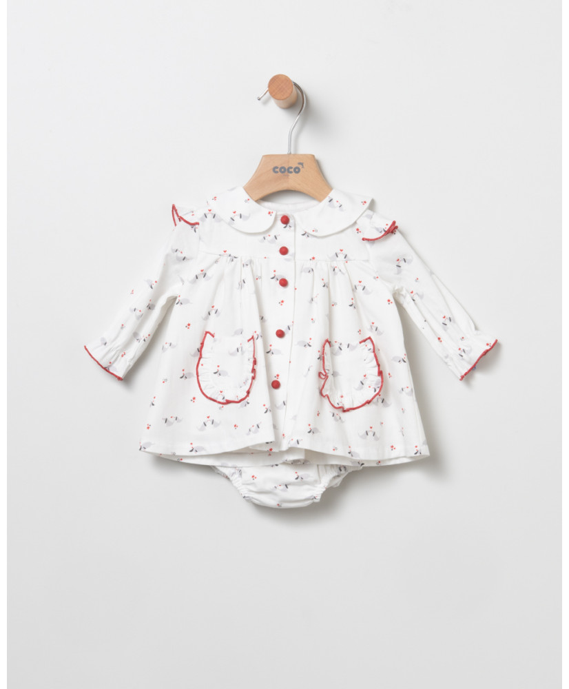 Vestido Estampado Rojo + Braga-Coco Acqua