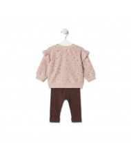 Conjunto de niña con osos y rayas pink-Tous Baby