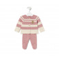 Conjunto de Punto de  Bebé Tricort a Rayas Rosa-Tous Baby