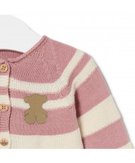 Conjunto de Punto de  Bebé Tricort a Rayas Rosa-Tous Baby