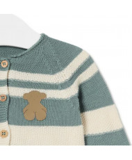 Conjunto de Punto de Bebé Tricot a Rayas Verde-Tous Baby