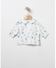 Ranita + Blusa Pájaros Celeste-Coco Acqua