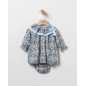 Vestido Flores Petrol + Braga- Coco Acqua