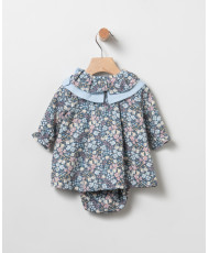 Vestido Flores Petrol + Braga- Coco Acqua