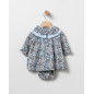 Vestido Flores Petrol + Braga- Coco Acqua