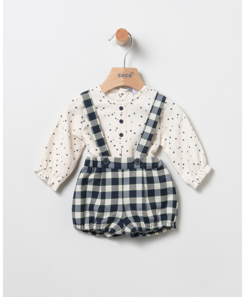 Camisa+Bloomer Cuadro Marino-Coco Acqua