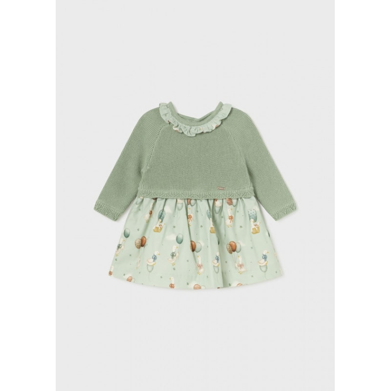 Vestido combinado tricot recién nacida Nenúfar-Mayoral