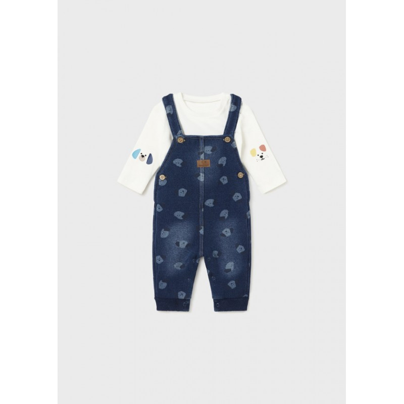 Conjunto peto y camiseta recién nacido Dark Jeans-Mayoral