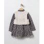Chal+Vestido Flores Gris-Coco Acqua