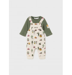 Conjunto peto estampado y camiseta recién nacido Bosque-Mayoral