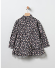 Chal+Vestido Flores Gris-Coco Acqua
