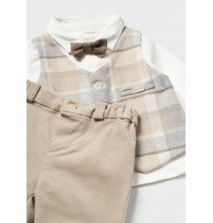 Conjunto camisa con pajarita y pantalón recién nacido-Mayoral