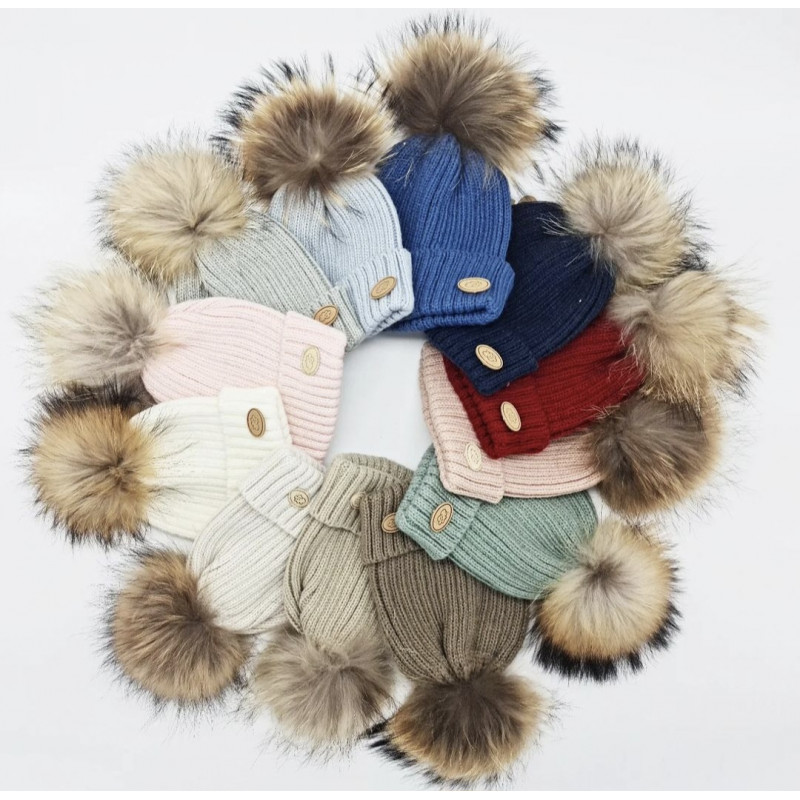 Gorro Unisex con Pelo Natural-Monnuage Gorro Unisex con Pelo Natural-Monnuage