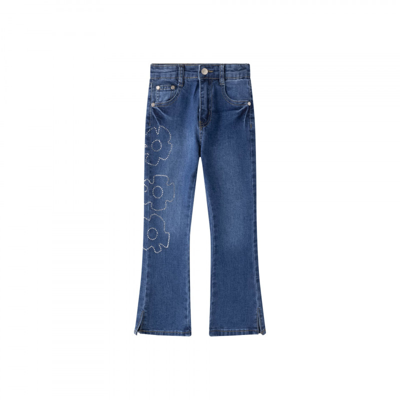 Pantalón Campana Vaquero decoración dlores-Newness