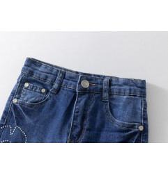 Pantalón Campana Vaquero decoración dlores-Newness
