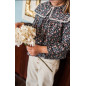 Pantalon+Blusa Flores Marino-Coco Acqua