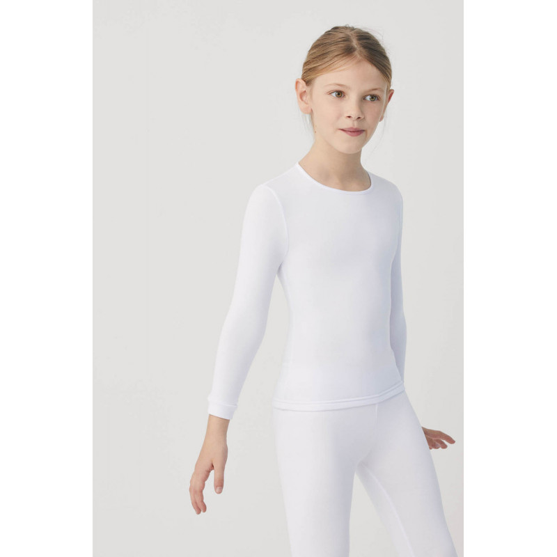Camiseta térmica UNISEX infantil manga larga blanco-Ysabel Mora