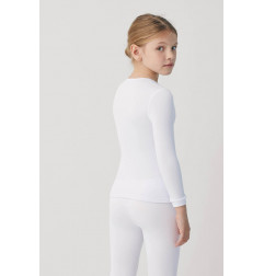 Camiseta térmica UNISEX infantil manga larga blanco-Ysabel Mora