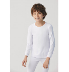 Camiseta térmica UNISEX infantil manga larga blanco-Ysabel Mora
