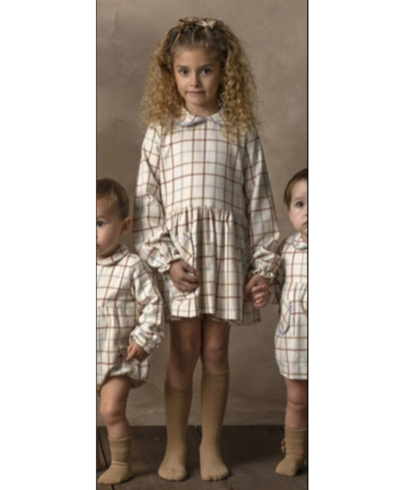 Vestido Cuadros Beig-CMP tex