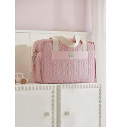 Bolso maternidad acolchado con accesorios bebé Rosado-Mayoral