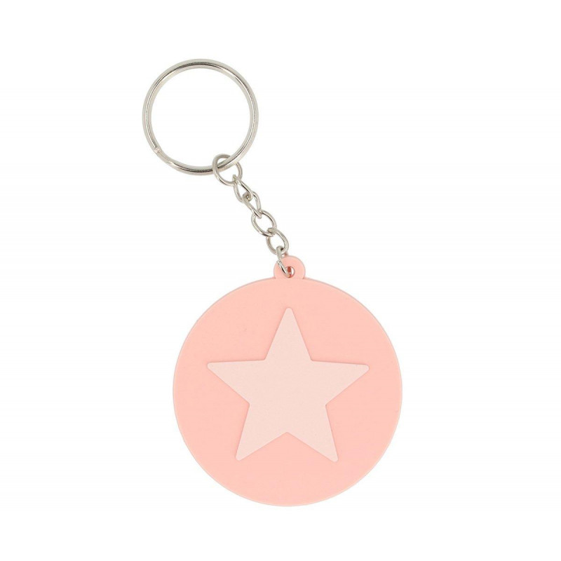 Llavero Silicona Personalizable Star Coral Pink-Tutete