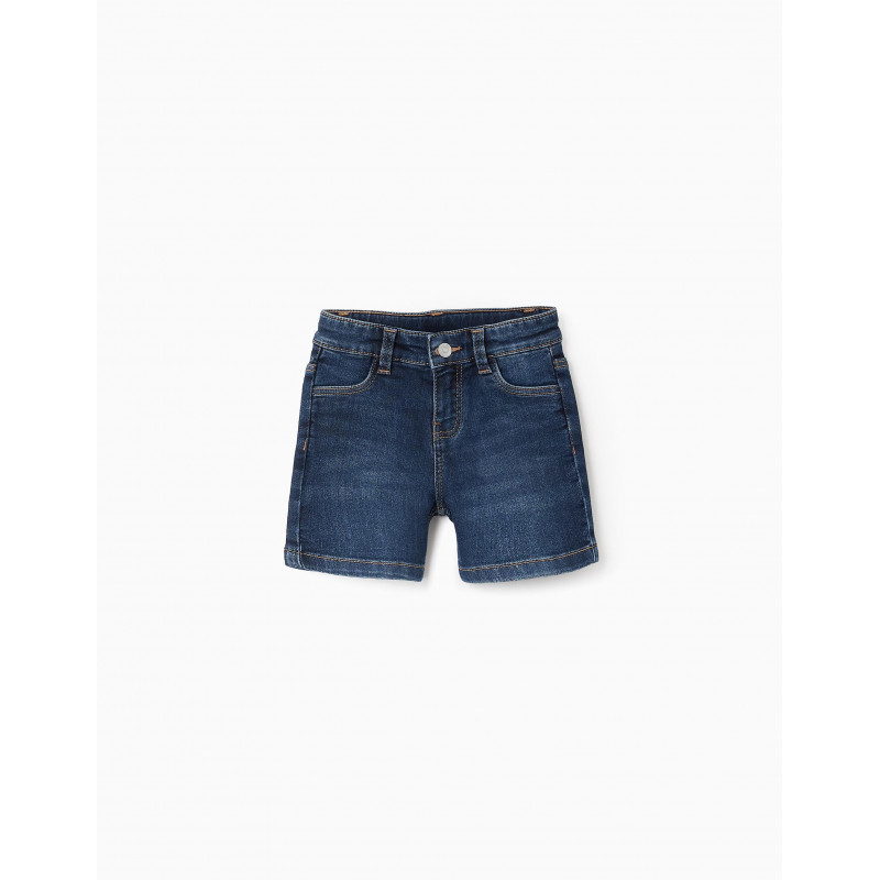 Bermuda Vaquera 'Comfort Denim' para Bebé Niño, Azul Oscuro-Zippy