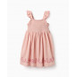 Vestido de niña 100% algodón con bordados de punto de cruz-Zippy