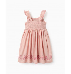 Vestido de niña 100% algodón con bordados de punto de cruz-Zippy