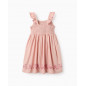 Vestido de niña 100% algodón con bordados de punto de cruz-Zippy