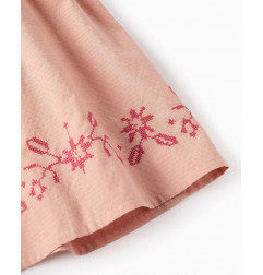 Vestido de niña 100% algodón con bordados de punto de cruz-Zippy