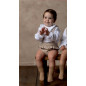 Peto Niña Lunar Chocolate + Camisa Bámbula cuello volante-CMP Tex