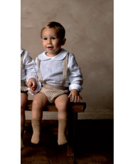 Peto Niño Lunares Chocolate con Camisa Bámbula Cuello Bebé-CMP Tex