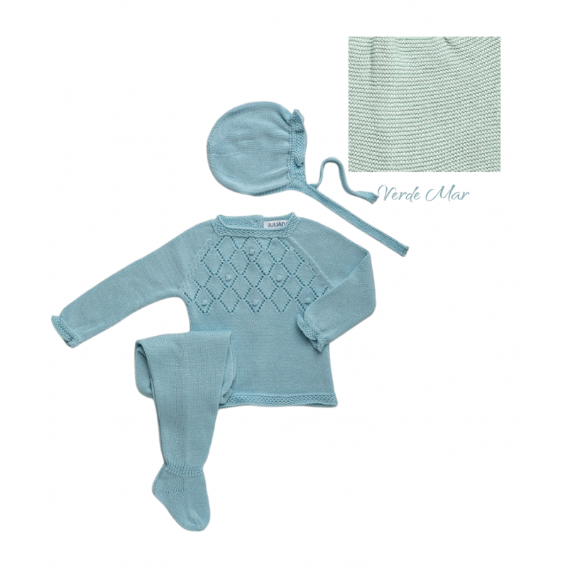 Conjunto 3.P Canesu Rombos Verde Mar-Juliana