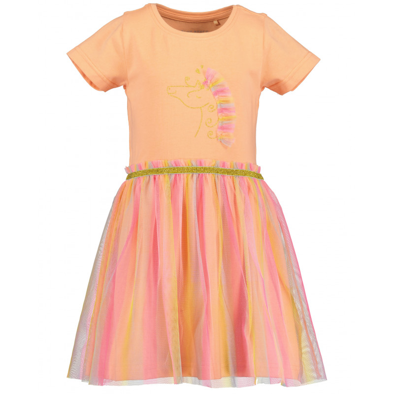 Vestido Fantasía Tul Arcoiris y Unicornio Anaranjado-Blue Seven
