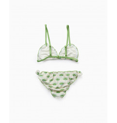 Bikini de niña estampado en verde claro-Zippy