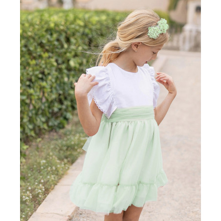 Vestido Tul Verde Agua-Coco Ceremonia
