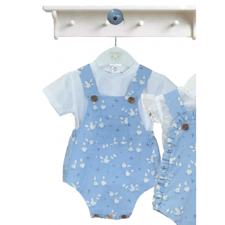 Conjunto Coco Blue Camisa de Algodón+ Ranita-Valentina
