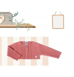 Chaqueta Corta de hilo Rosa Pétalo-Valentina