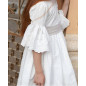 Vestido Pop Bordado Cinturón Tostado-Coco Ceremonia