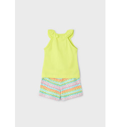 Conjunto pantalón corto y camiseta helado niña citron-Mayoral