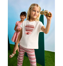 Conjunto legging acampanado y camiseta niña salmón-Mayoral