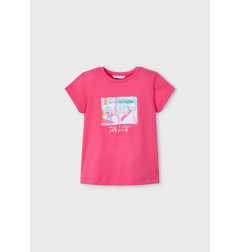 Camiseta estampada niña peonia-Mayoral