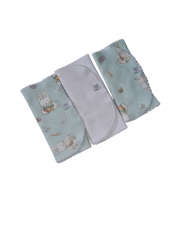 Set Babero Bandana Reversible+Tres Babitas Amore Aqua- Todo Amor Baby