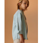Camisa con Cuello Mao y Mangas Plegables para Niño, Verde Agua-Zippy Camisa con Cuello Mao y Mangas Plegables para Niño, Verde Agua-Zippy