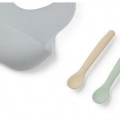 Set de babero y 2 cucharas Food Kit azul celeste-Tous Baby