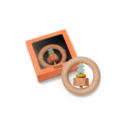 Sonajero de silicona y madera único-Tous Baby